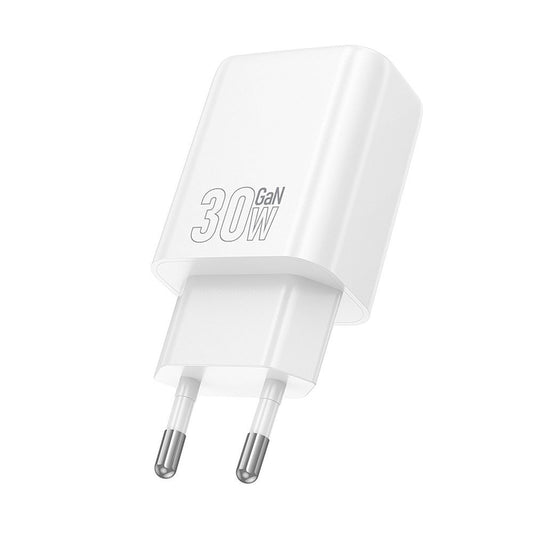 Φορτιστής Δικτύου HOCO N63, 30W, 3A, 1 x USB-A - 1 x USB-C, Λευκό