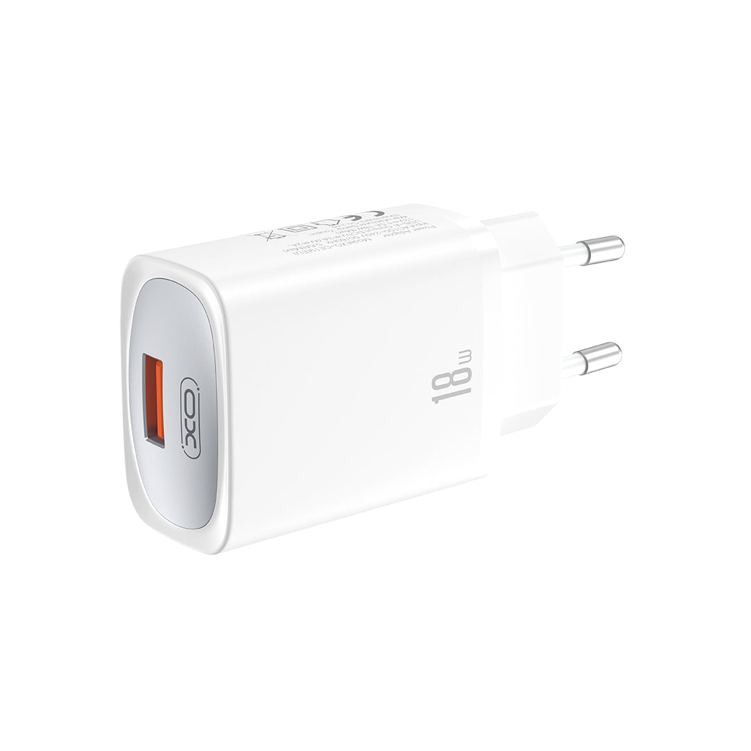 Φορτιστής Δικτύου με Καλώδιο USB-C XO Design CE19, 18W, 3A, 1 x USB-A, Λευκό