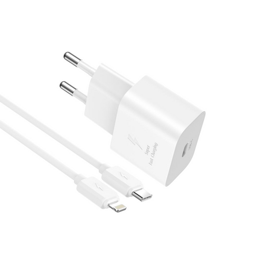 Φορτιστής Δικτύου με Καλώδιο Lightning XO Design L167, 25W, 3A, 1 x USB-C, Λευκό