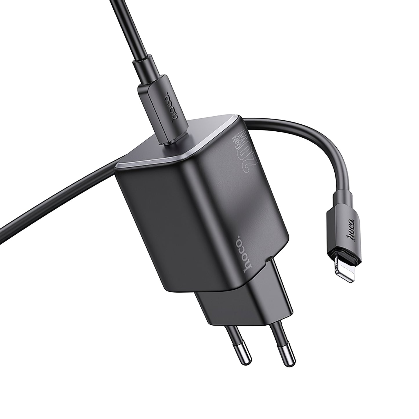 Φορτιστής δικτύου με καλώδιο Lightning HOCO N40, 20W, 3A, 1 x USB-C, Μαύρο