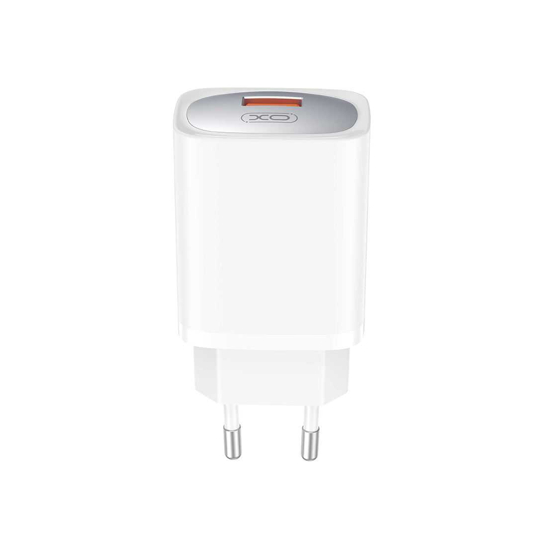 Φορτιστής Δικτύου με Καλώδιο USB-C XO Design CE19, 18W, 3A, 1 x USB-A, Λευκό