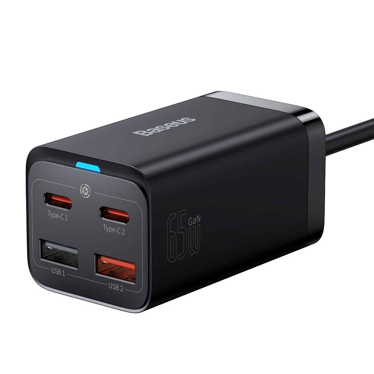 Φορτιστής Βάσης Baseus GaN3 Pro, 65W, 3A, 2 x USB-A - 2 x USB-C, Μαύρος CCGP040101