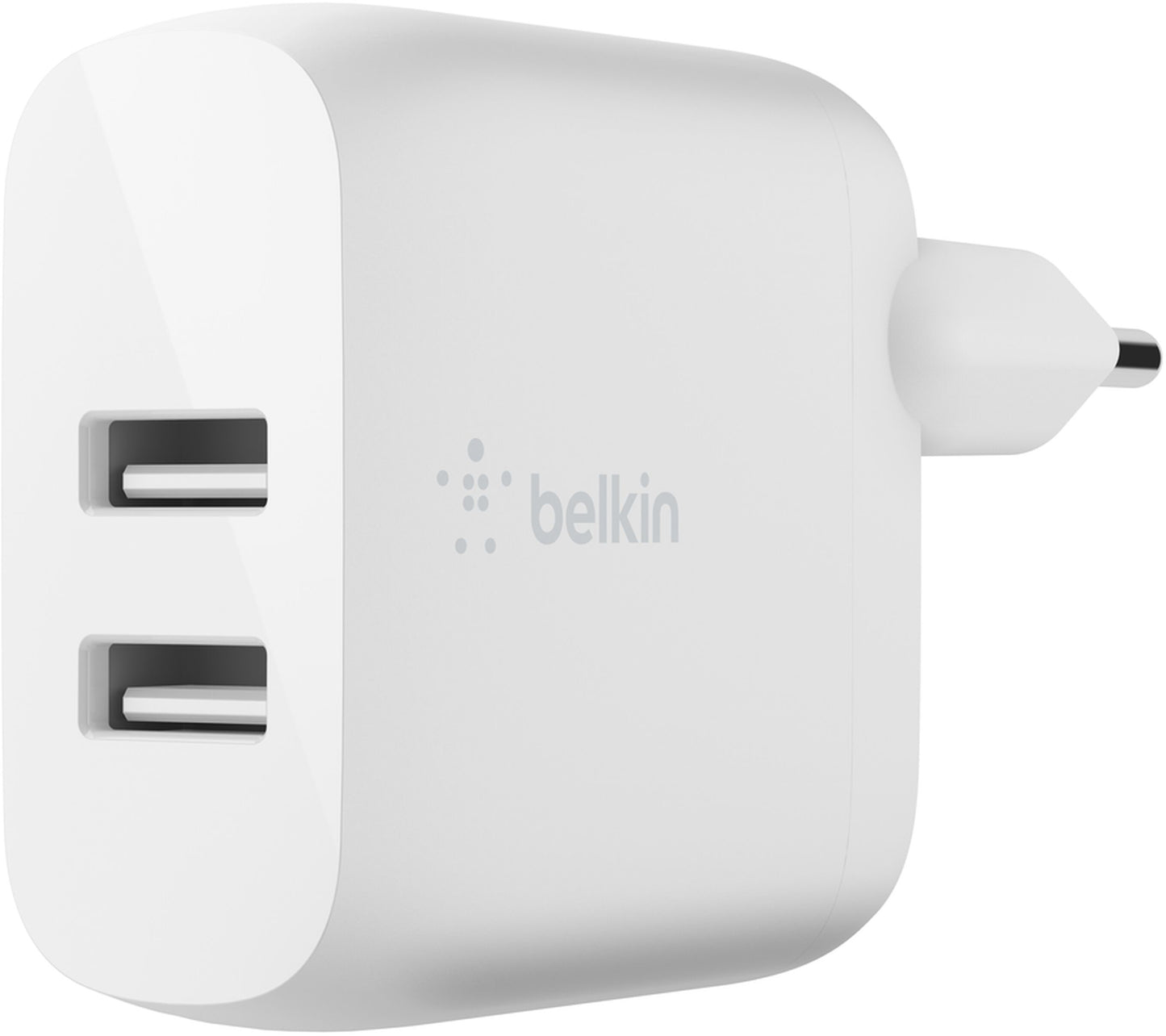 Belkin BoostCharge Dual USB-C Cable Wall Charger, 24W, 2.4A, 2 x USB-A, White WCE001vf1MWH