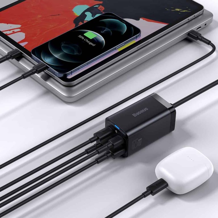 Φορτιστής Βάσης Baseus GaN3 Pro, 65W, 3A, 2 x USB-A - 2 x USB-C, Μαύρος CCGP040101