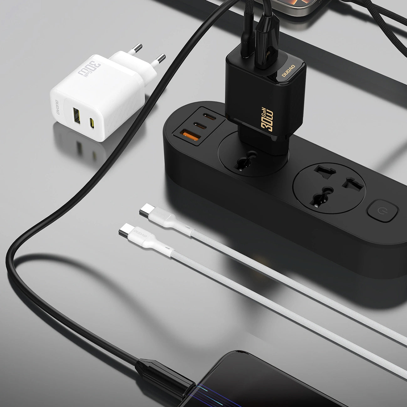 Φορτιστής Δικτύου με Καλώδιο USB-C Dudao A27TCEU, 30W, 1 x USB-A - 1 x USB-C, Λευκό