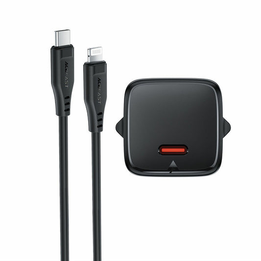 Φορτιστής Δικτύου με Καλώδιο Lightning Acefast A118, 30W, 3A, 1 x USB-C, Μαύρο