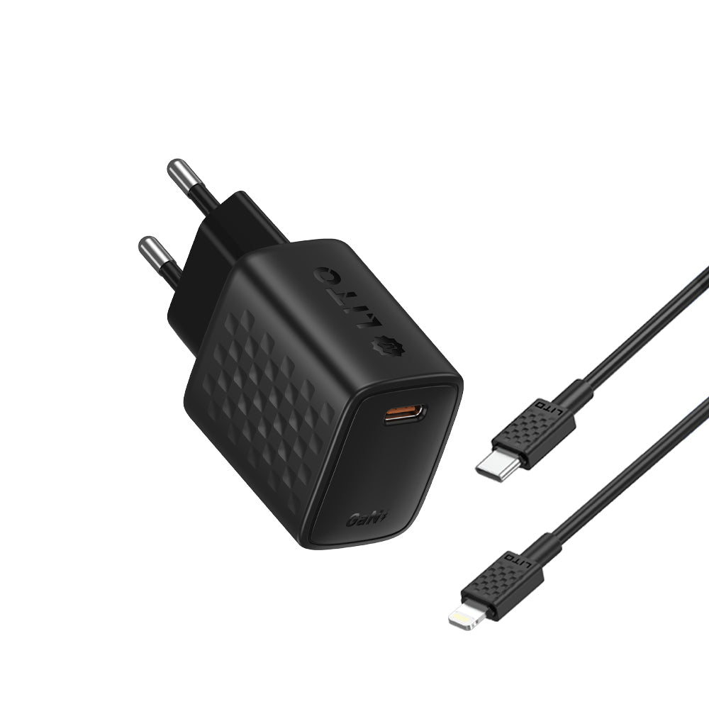 Φορτιστής Δικτύου με Καλώδιο Lightning Lito LC17L, 30W, 3A, 1 x USB-C, Μαύρο