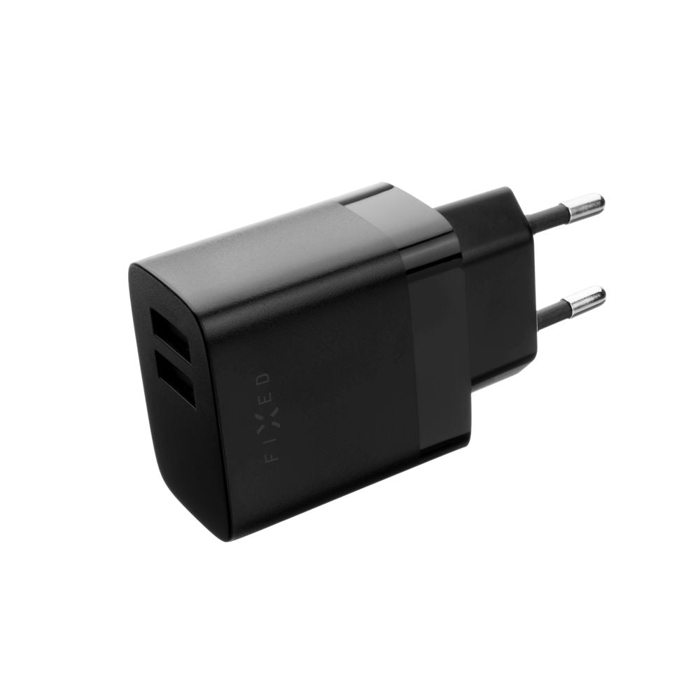 Φορτιστής Δικτύου με Καλώδιο microUSB Fixed, 17W, 3A, 2 x USB-A, Μαύρο