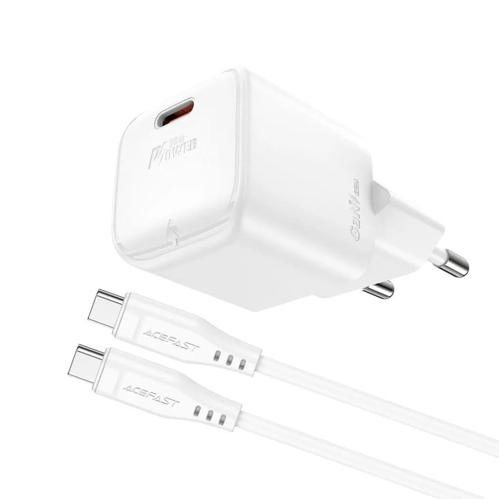 Φορτιστής Δικτύου με Καλώδιο USB-C Acefast A77, 30W, 3A, 1 x USB-C, Λευκό