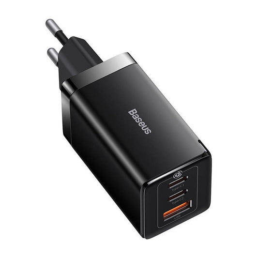 Φορτιστής Δικτύου με Καλώδιο USB-C Baseus GaN5 Pro, 65W, 3.25A, 1 x USB-A - 2 x USB-C, Μαύρος C0206500