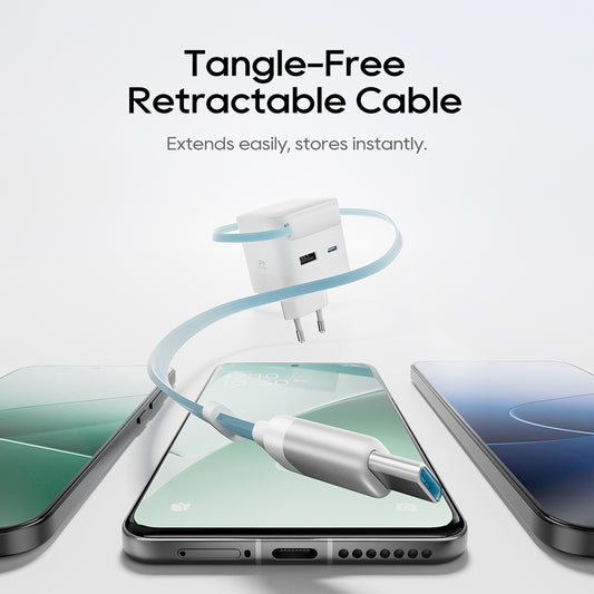 Φορτιστής Δικτύου με Καλώδιο USB-C Cuktech, 67W, 3.25A, 1 x USB-A - 1 x USB-C, Λευκός CUKA653WEUWT