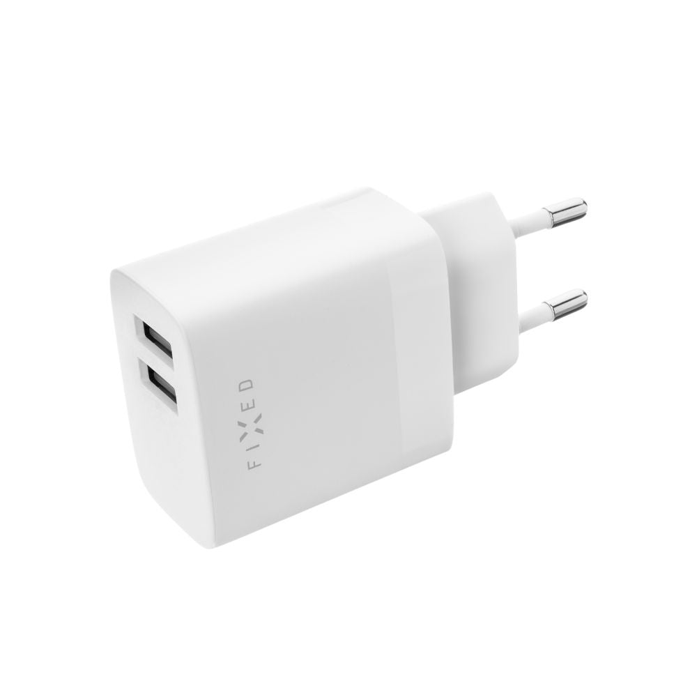 Φορτιστής Δικτύου με Καλώδιο USB-C Fixed, 17W, 3A, 2 x USB-A, Λευκό
