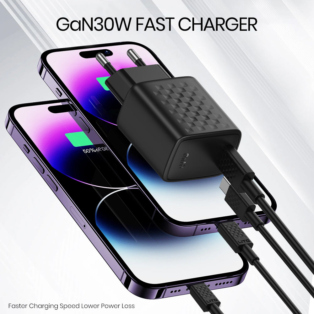 Φορτιστής Δικτύου με Καλώδιο USB-C Lito LC17T, 30W, 3A, 1 x USB-C, Μαύρο