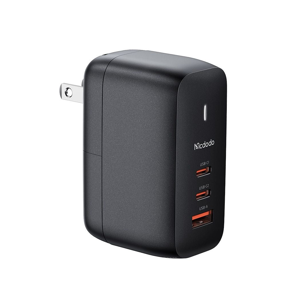 Φορτιστής Δικτύου με Καλώδιο USB-C McDodo CH-8442 Mecha Travel, 65W, 5A, 1 x USB-A - 2 x USB-C, Μαύρο