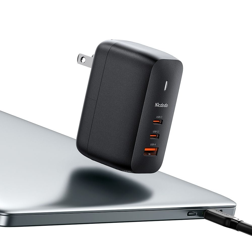 Φορτιστής Δικτύου με Καλώδιο USB-C McDodo CH-8442 Mecha Travel, 65W, 5A, 1 x USB-A - 2 x USB-C, Μαύρο