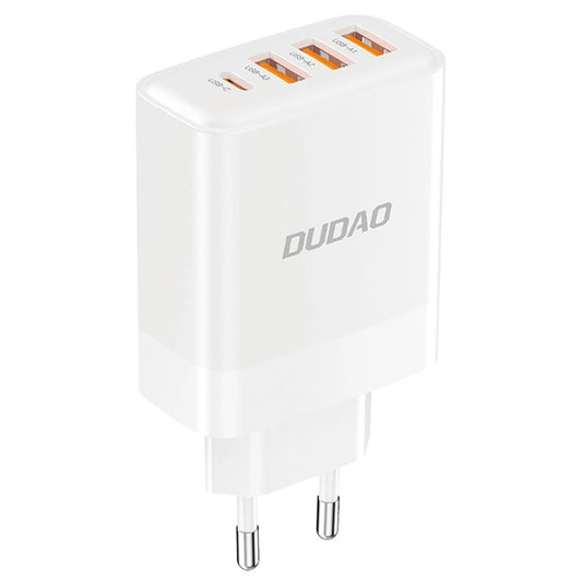 Φορτιστής δικτύου Dudao A5HEU, 20W, 3A, 1 x USB-C - 3 x USB-A, Λευκό