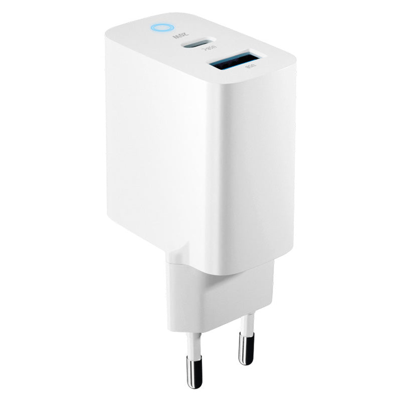 Φορτιστής δικτύου Forever TC-06-20AC, 20W, 3A, 1 x USB-A - 1 x USB-C, Λευκό