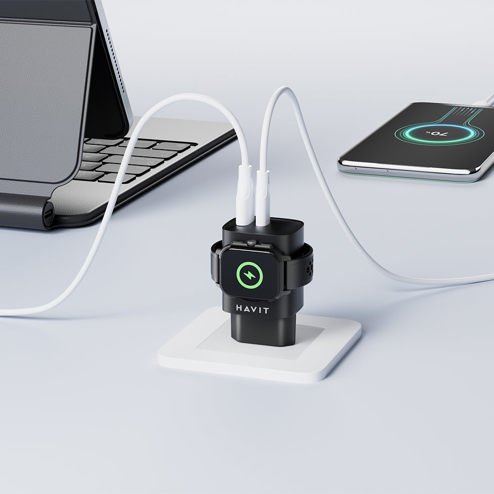 Φορτιστής Δικτύου HAVIT UC132 2σε1, 22W, 3A, 1 x USB-A - 1 x USB-C, Μαύρο