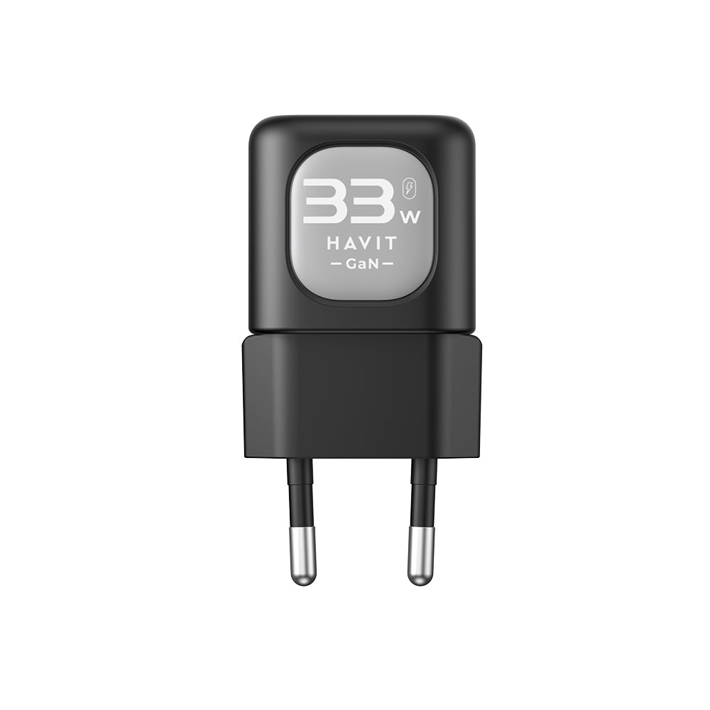 Φορτιστής Δικτύου HAVIT UC230, 33W, 3A, 1 x USB-A - 1 x USB-C, Μαύρο Γκρι