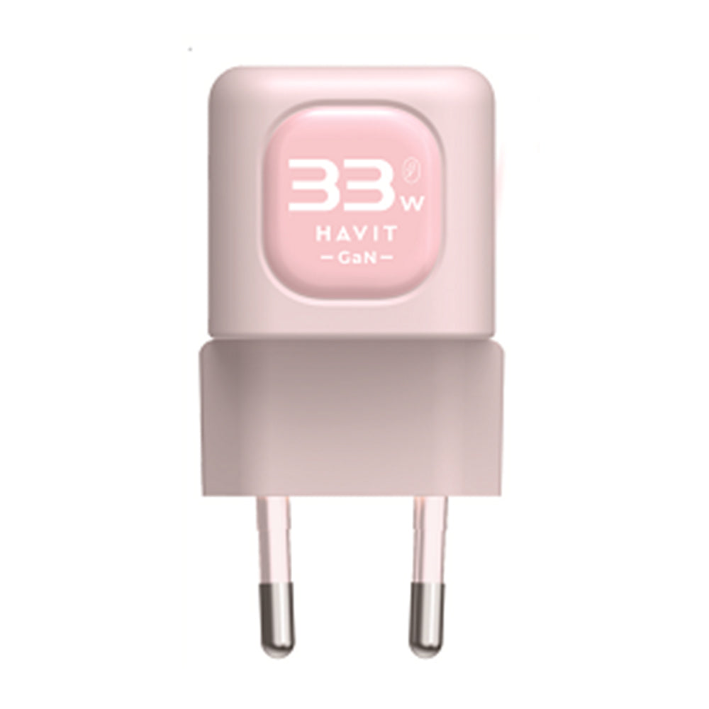 Φορτιστής Δικτύου HAVIT UC230, 33W, 3A, 1 x USB-A - 1 x USB-C, Ροζ