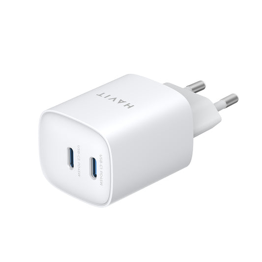 Φορτιστής Δικτύου HAVIT UC45W, 45W, 3A, 2 x USB-C, Λευκό