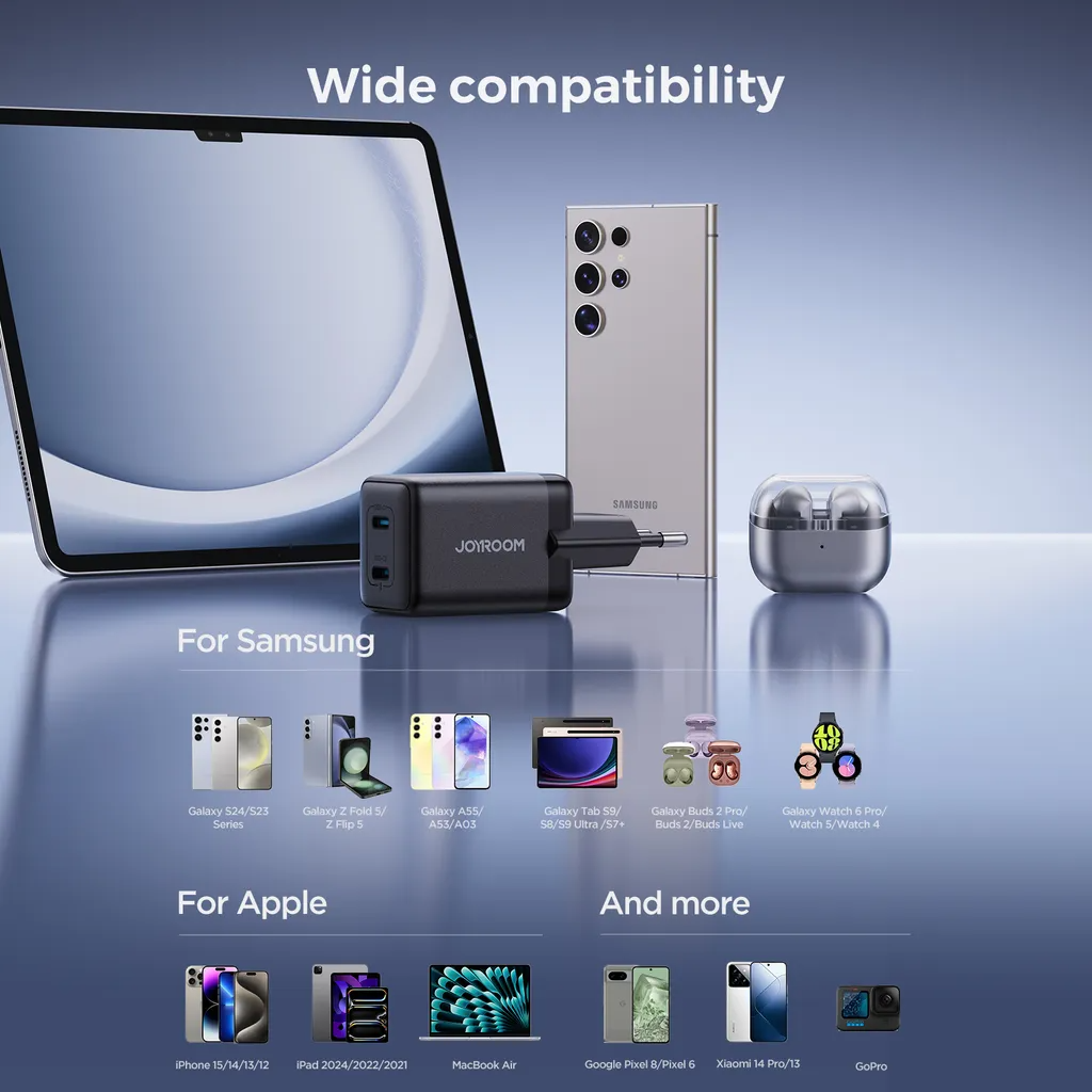 Φορτιστής Δικτύου Joyroom JR-TCG17, 45W, 3A, 2 x USB-C, Μαύρο