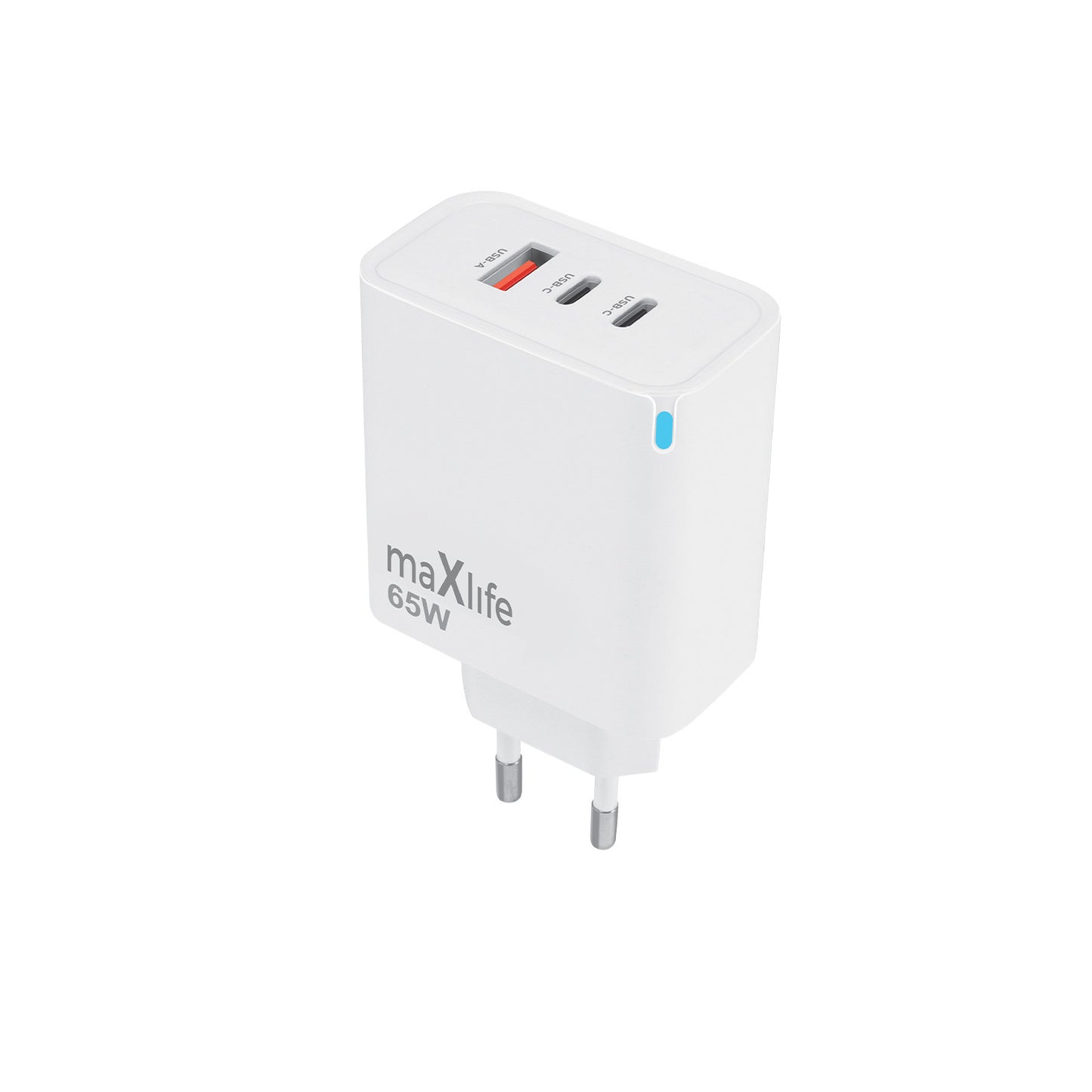 Φορτιστής Δικτύου MaXlife MXTC-09-65ACC, 65W, 3.25A, 1 x USB-A - 2 x USB-C, Λευκό