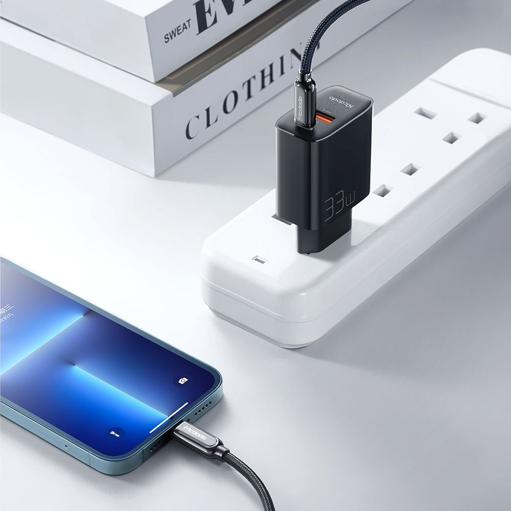 McDodo CH-0921 Network Charger, 33W, 3A, 1 x USB-A - 1 x USB-C, Black