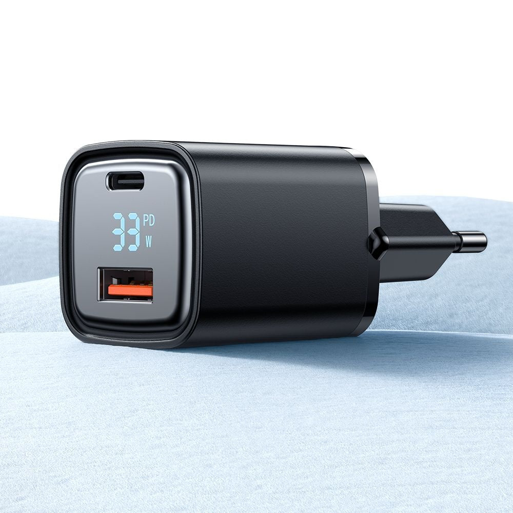 McDodo CH-1701 Graphite Display Network Charger, 33W, 3A, 1 x USB-A - 1 x USB-C, Black