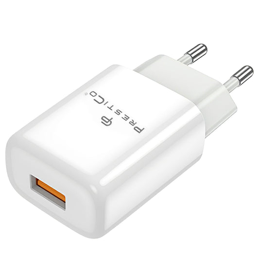 Φορτιστής δικτύου Prestico F7, 12W, 2.4A, 1 x USB-A, λευκό