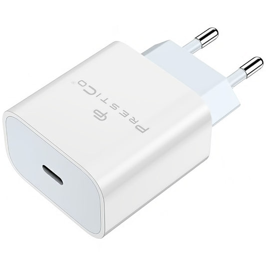 Φορτιστής δικτύου Prestico F8A Box, 20W, 3A, 1 x USB-C, Λευκό
