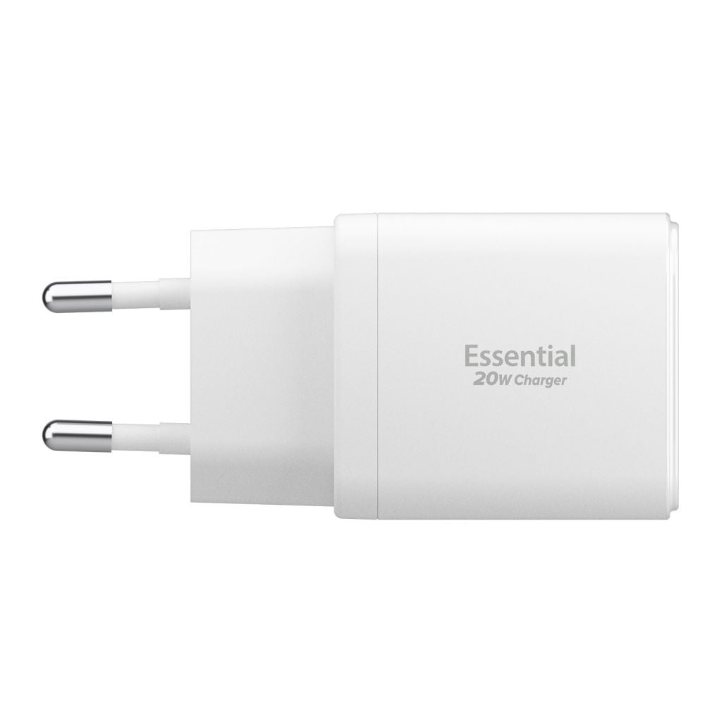 Φορτιστής Δικτύου Spigen Essential, 20W, 3A, 1 x USB-A - 1 x USB-C, Λευκό ACH08704