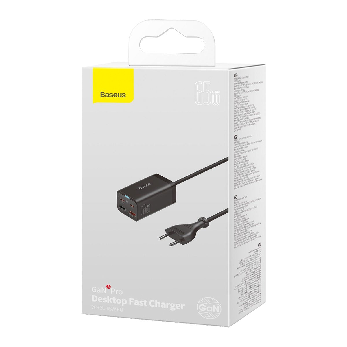 Φορτιστής Βάσης Baseus GaN3 Pro, 65W, 3A, 2 x USB-A - 2 x USB-C, Μαύρος CCGP040101