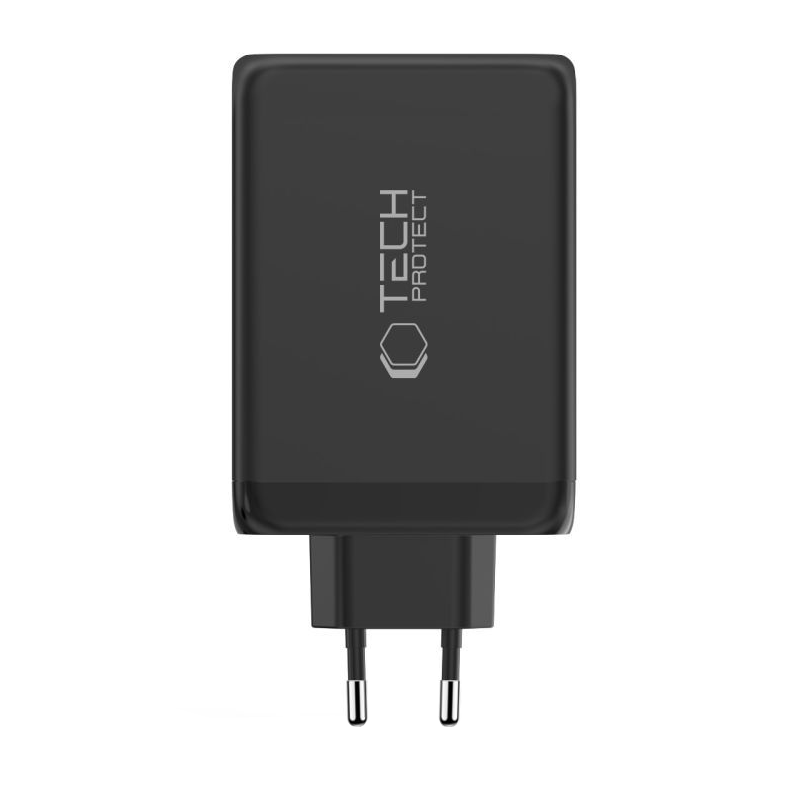 Tech-Protect NC240W-GAN Network Charger, 240W, 5A, 1 x USB-A - 3 x USB-C, Black