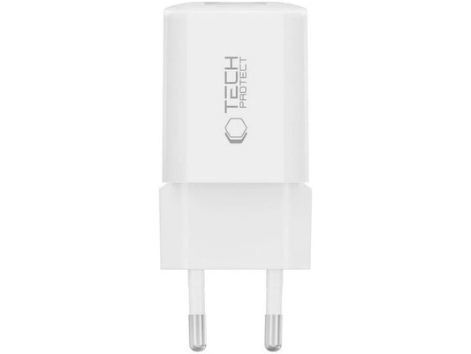 Φορτιστής Δικτύου Tech-Protect NCM33W, 33W, 3A, 1 x USB-A - 1 x USB-C, Λευκό