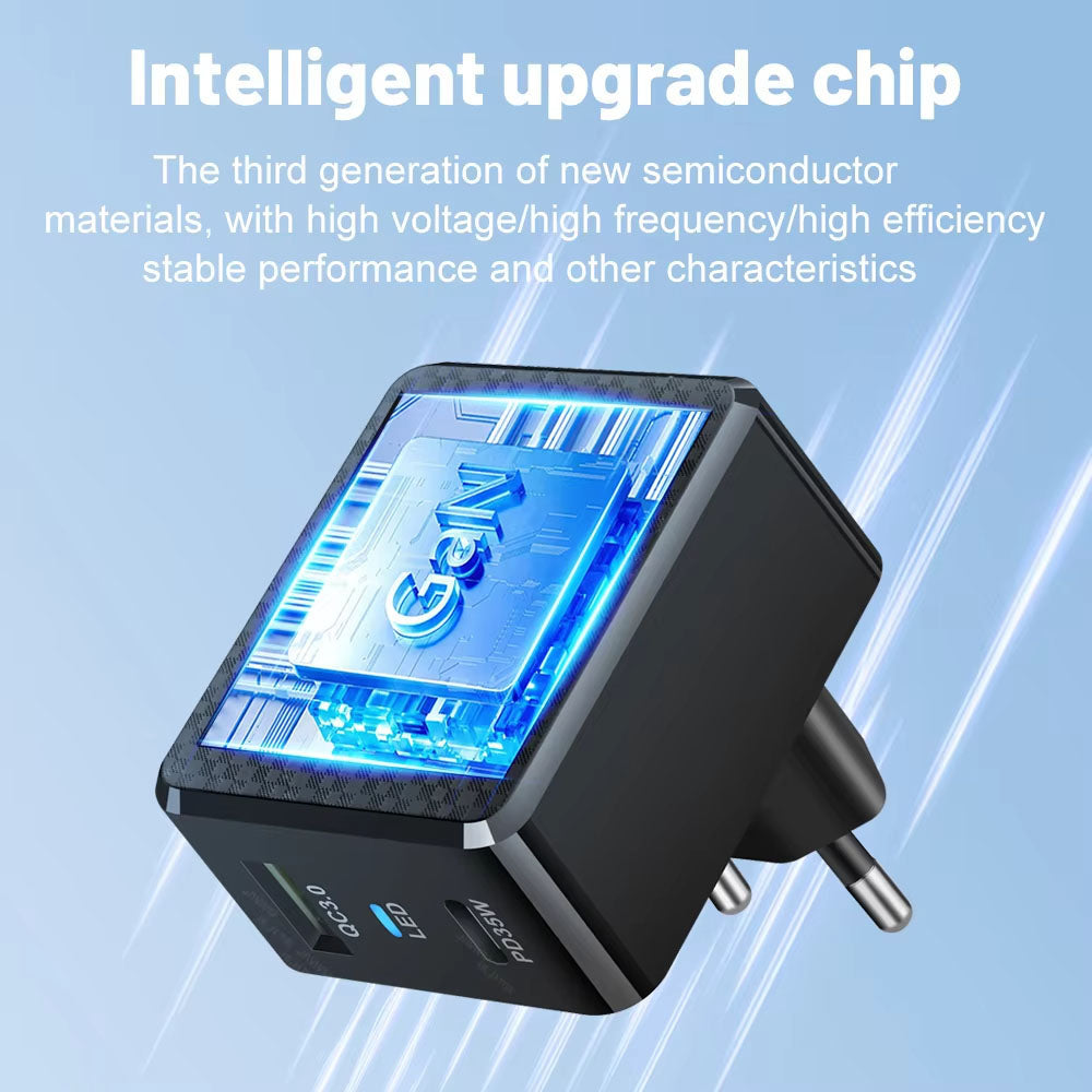 Φορτιστής Δικτύου Techsuit CHPD173 Tiny, 35W, 3A, 1 x USB-A - 1 x USB-C, Λευκό