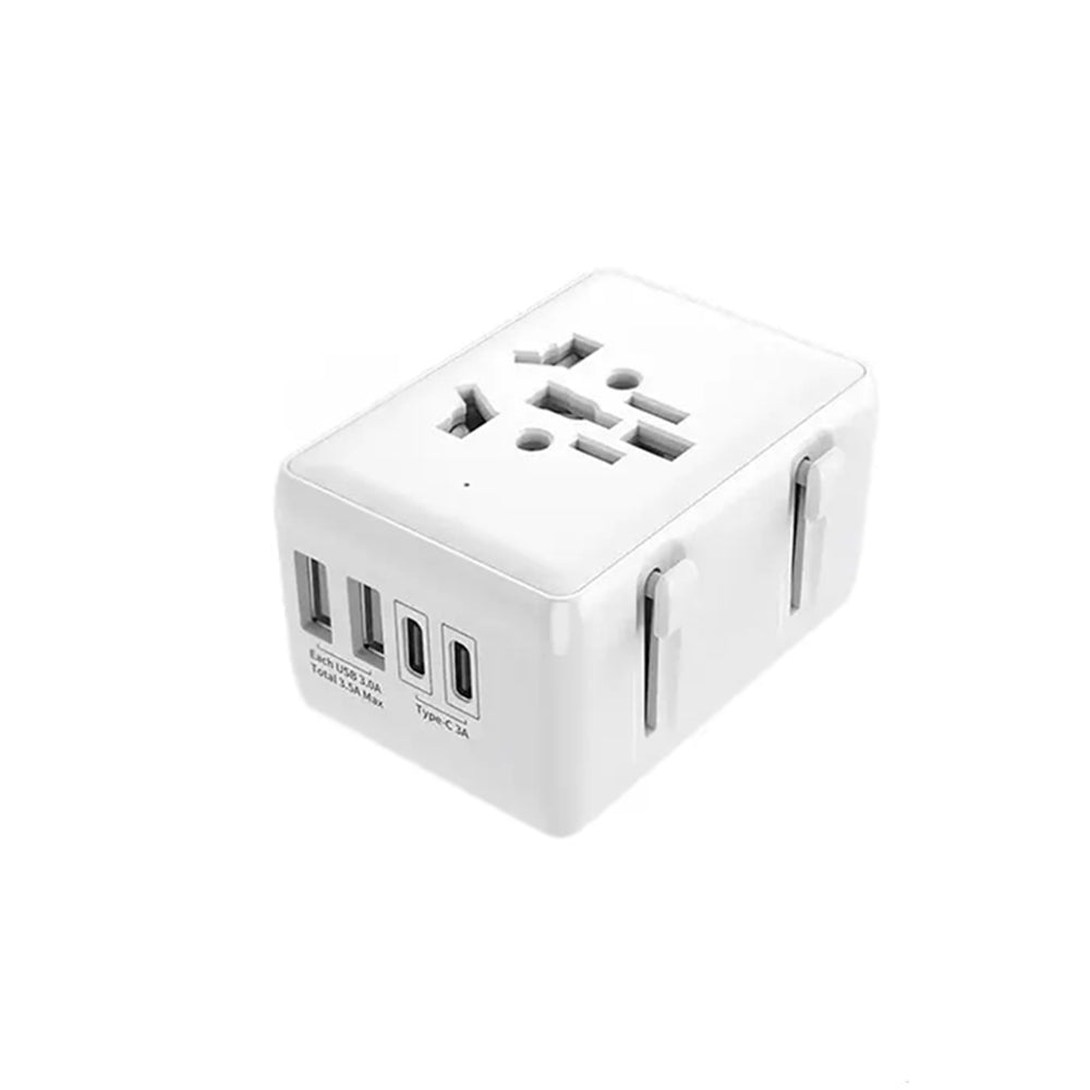 Φορτιστής Δικτύου Techsuit HHT203A Travel, 20W, 3A, 2 x USB-A - 2 x USB-C, Λευκό