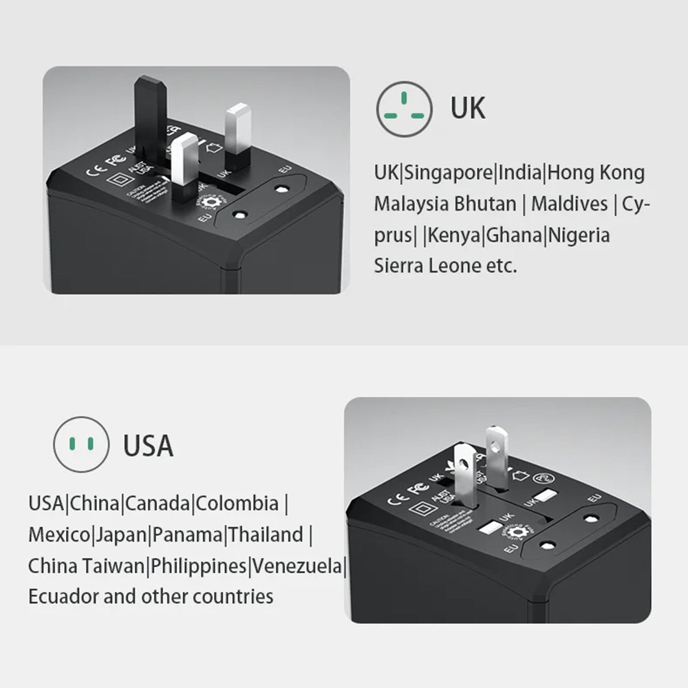 Φορτιστής Δικτύου Techsuit HHT203A Travel, 20W, 3A, 2 x USB-A - 2 x USB-C, Λευκό