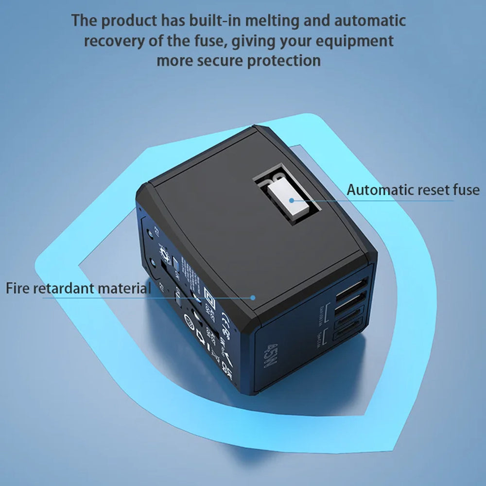 Φορτιστής Δικτύου Techsuit HHT905 Travel, 45W, 3A, 2 x USB-A - 2 x USB-C, Μαύρο