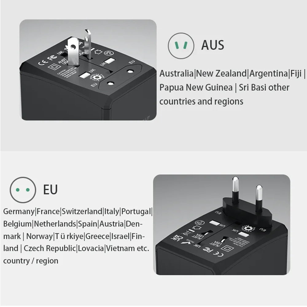 Φορτιστής Δικτύου Techsuit HHT906 Travel, 65W, 3.25A, 2 x USB-A - 2 x USB-C, Μαύρο