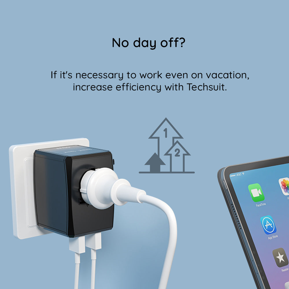 Φορτιστής Δικτύου Techsuit HHT906 Travel, 65W, 3.25A, 2 x USB-A - 2 x USB-C, Μαύρο