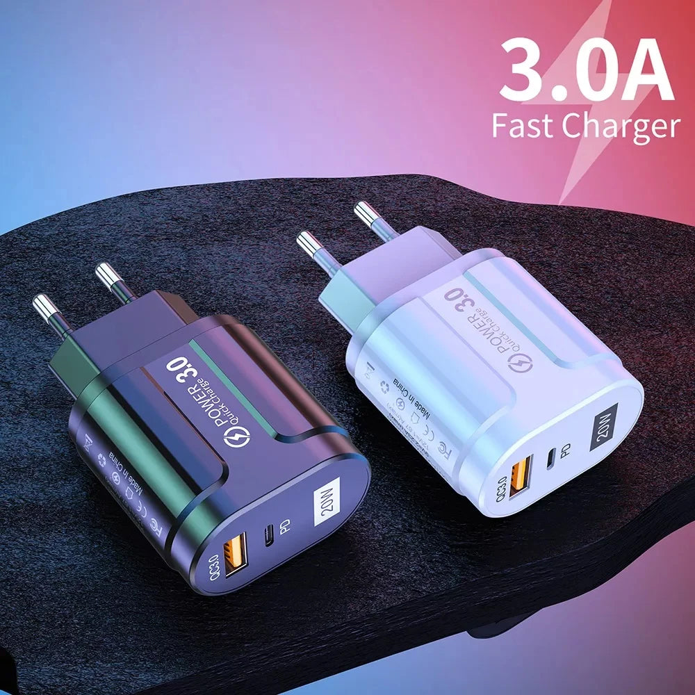 Φορτιστής Δικτύου Techsuit Premium, 20W, 3A, 1 x USB-A - 1 x USB-C, Λευκό