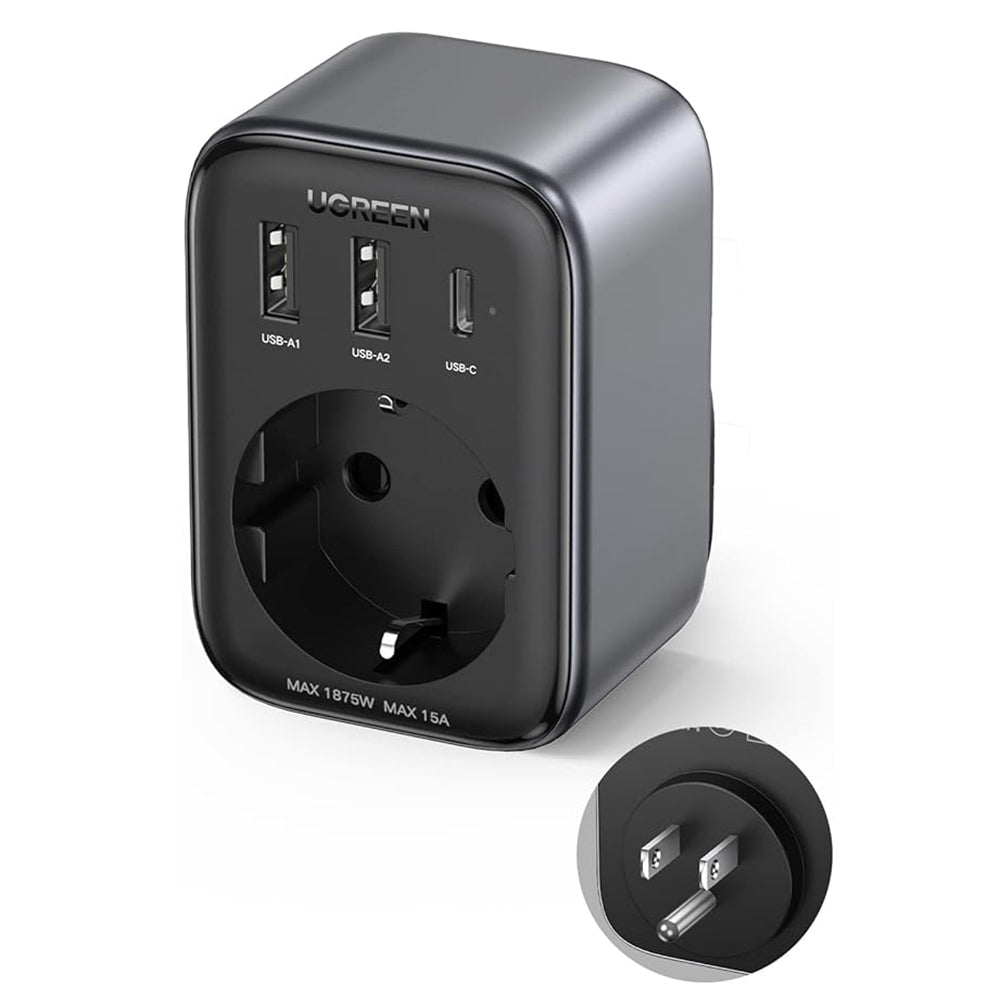 Φορτιστής Δικτύου UGREEN 15289 US, 30W, 3A, 2 x USB-A - 1 x USB-C - 1 x Schuko, Μαύρο