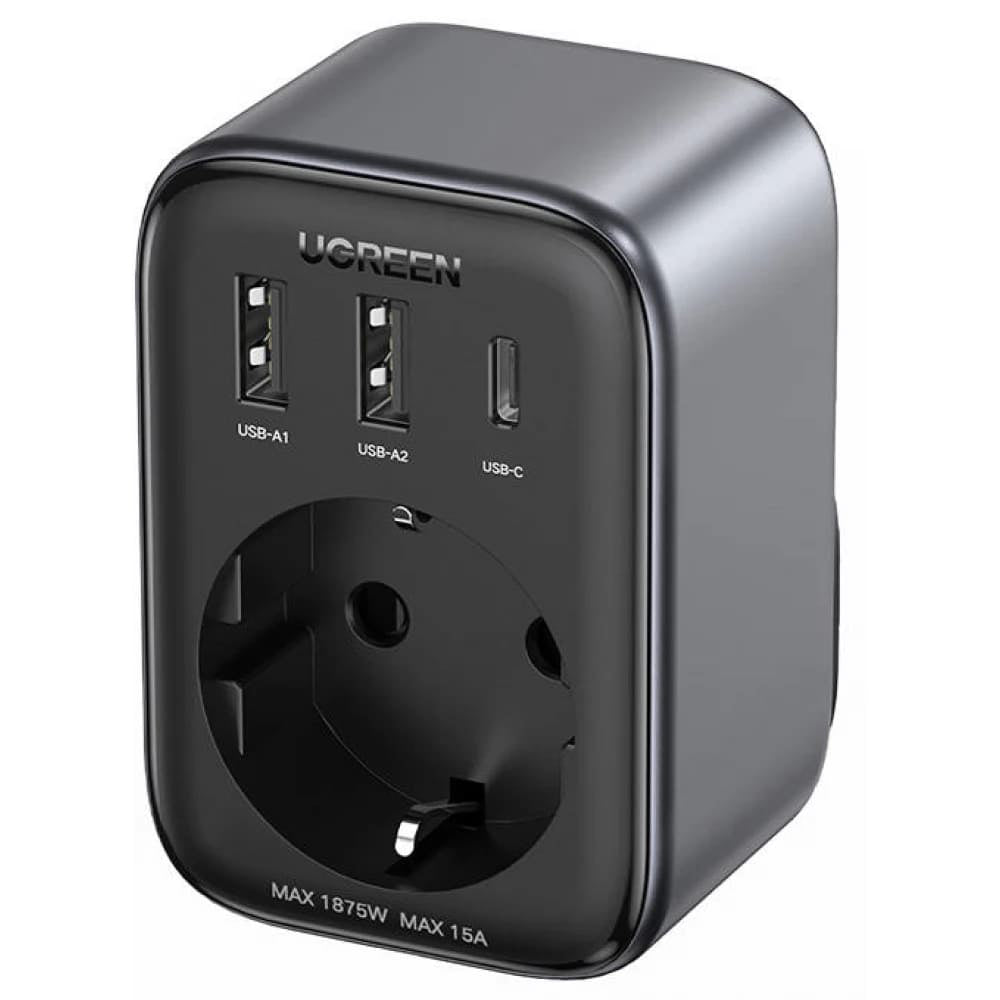 Φορτιστής Δικτύου UGREEN 15289 US, 30W, 3A, 2 x USB-A - 1 x USB-C - 1 x Schuko, Μαύρο