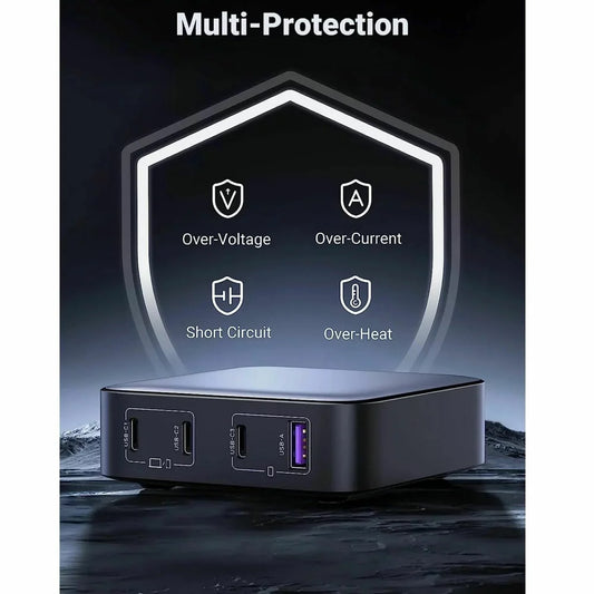 Σταθμός φόρτισης UGREEN CD328, 100W, 3A, 1 x USB-A - 3 x USB-C, γκρι