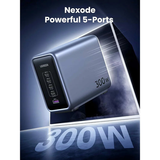 Σταθμός φορτιστή UGREEN CD333 Nexode, 300W, 5A, 1 x USB-A - 4 x USB-C, γκρι