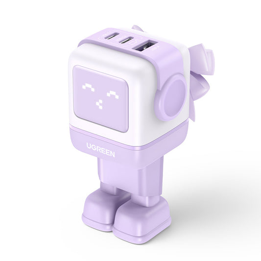 Φορτιστής Δικτύου UGREEN CD361 Uno, 65W, 3.25A, 1 x USB-A - 2 x USB-C, Μωβ