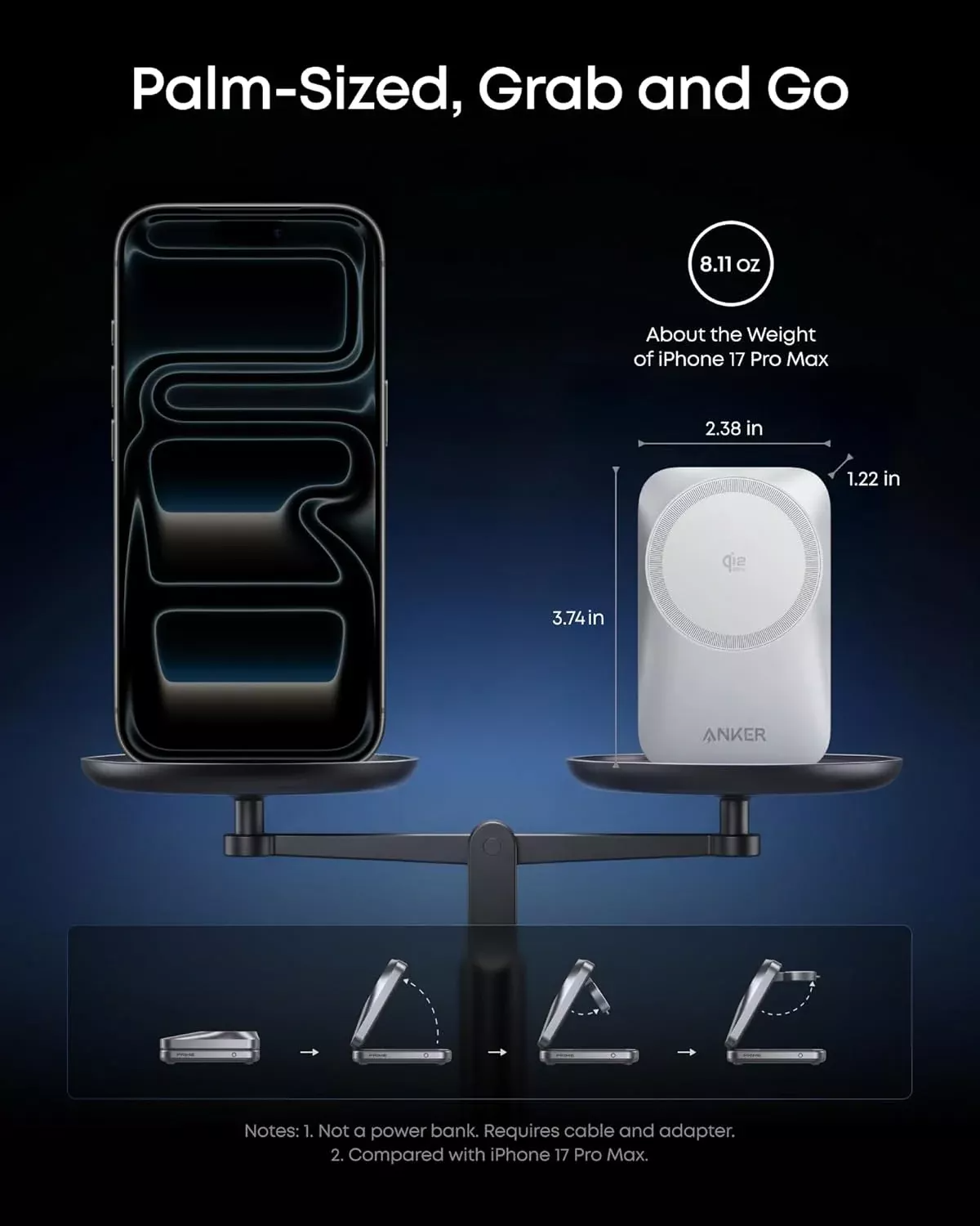 Anker Prime MagGo 3in1 Wireless Network Charger, 25W, White B25N1G21