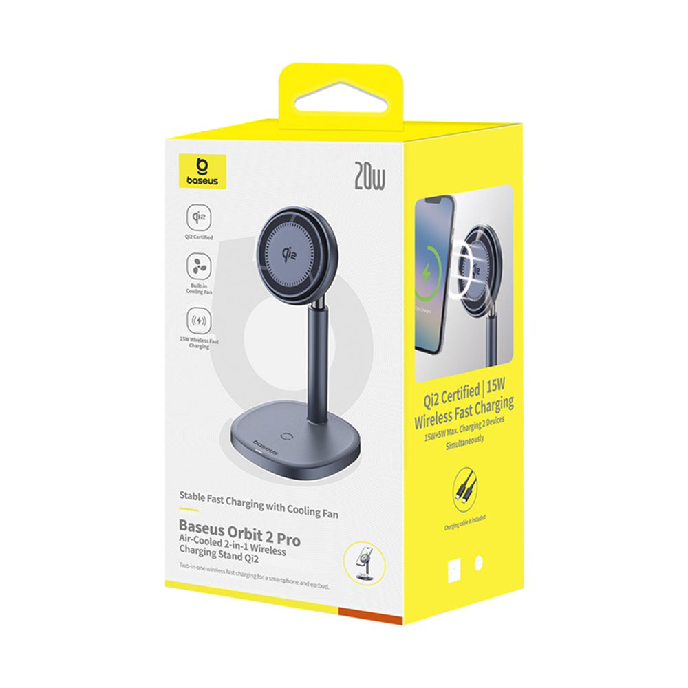 Φορτιστής Δικτύου Ασύρματος Baseus Orbit 2 Pro 2σε1, 20W, 1.67A, Γκρι P10273500813-00