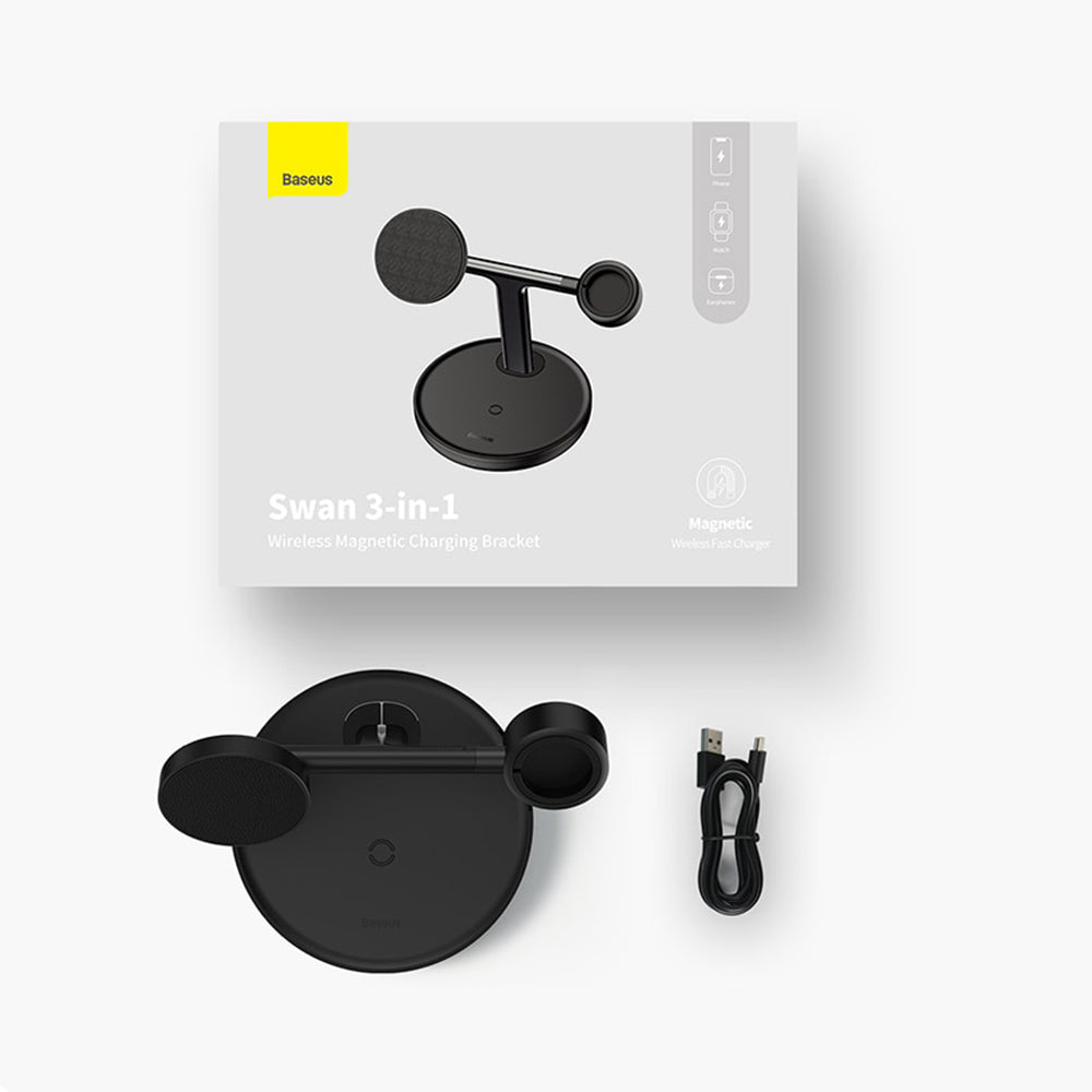 Φορτιστής Δικτύου Wireless Baseus Swan 3in1, 20W, 1.67A, P10221302113-Z1